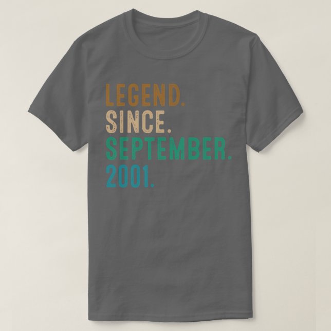 21 Jahre alte Geschenklee seit September 2001 21. T-Shirt (Design vorne)