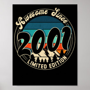 21 Jahre alte Vintage 21. Geburtstag 2001 Poster
