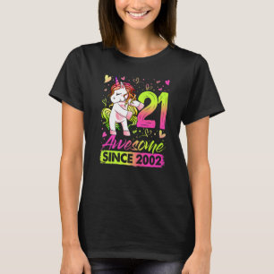 21 Jahre altes Blüten Einhorn 21. Geburtstagskind T-Shirt