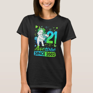21 Jahre Altes Blüten Einhorn Geschenke 21. Geburt T-Shirt