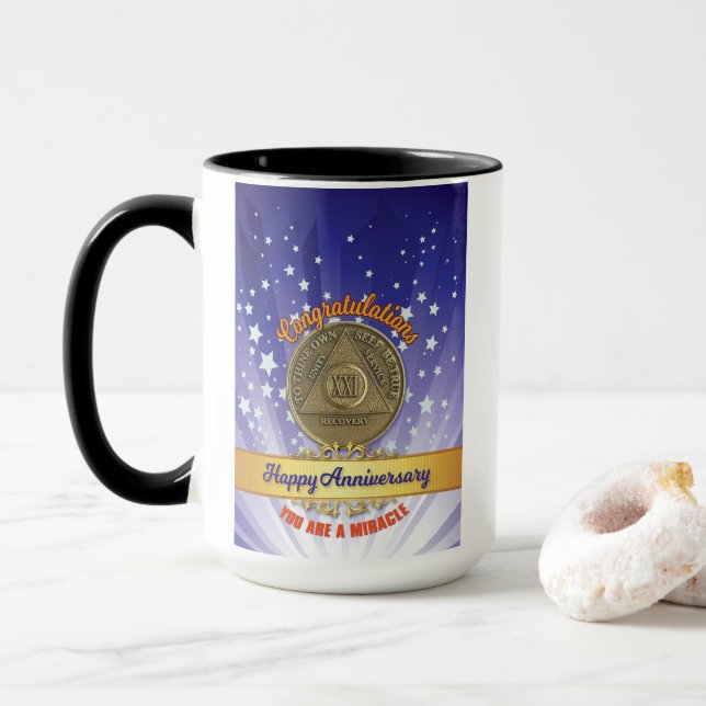 21 Jahre nüchtern - Sie sind ein Wunder Individuel Tasse (Mit Donut)