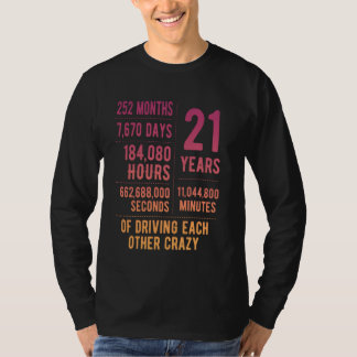 21 Jahre Verheirateter sonniger 21. Hochzeitstag T-Shirt