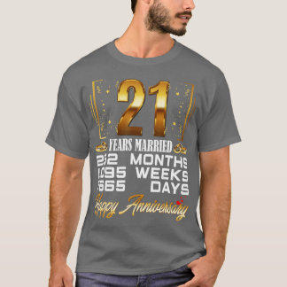 21 Jahre Verheirateter sonniger 21. Hochzeitstag T-Shirt