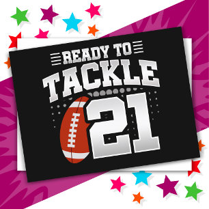 21-jähriger Tackle-Fußballparty 21. Geburtstag Postkarte