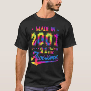 21-jähriges Geschenk Geboren 2001 Gefärbte Krawatt T-Shirt