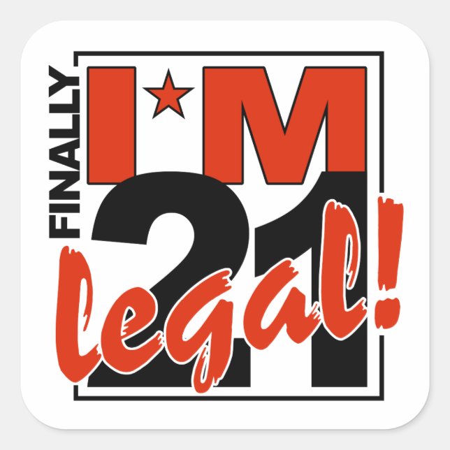 21 & LEGAL Aufkleber (Vorderseite)