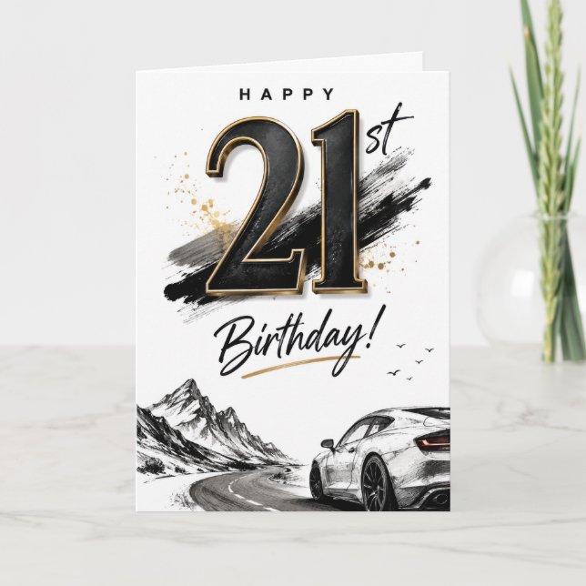 21. männlicher Geburtstag Karte (Vorderseite)