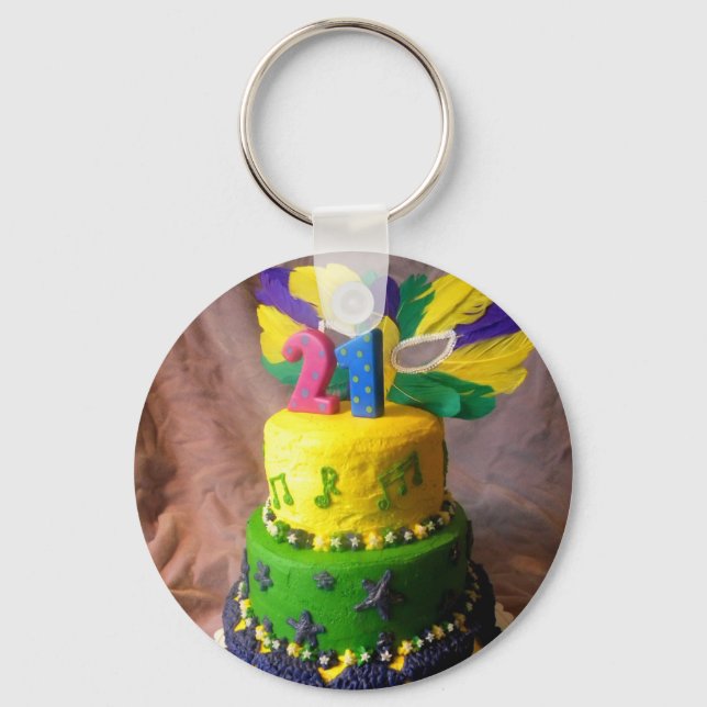 21 Mardi Gras Cake Schlüsselanhänger (Vorderseite)