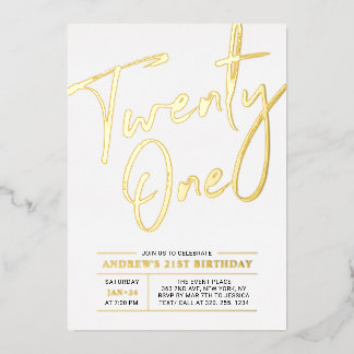 21. Modern Gold 21. Geburtstag Party Folieneinladung