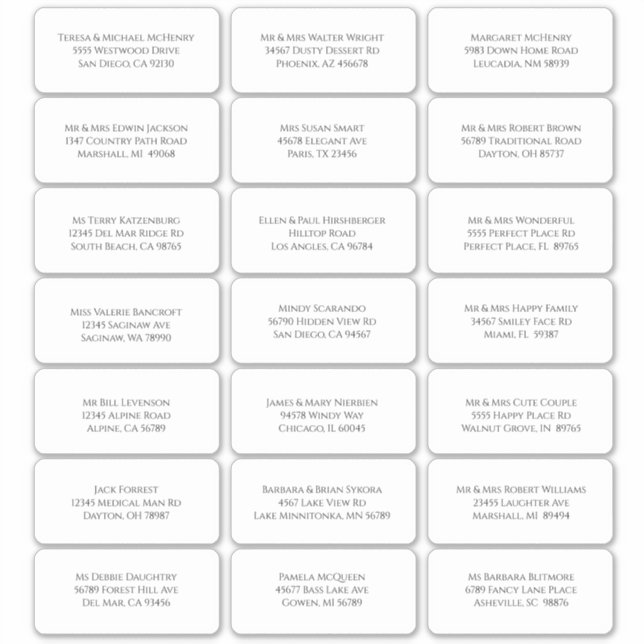 21 Moderne Minimalistische individuelle Gästebamen Aufkleber (Vorderseite)