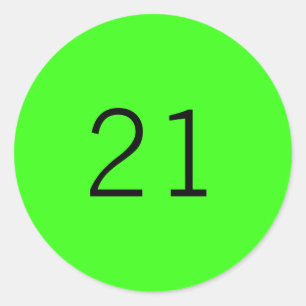 21 Neongrüne Farbe des benutzerdefinierten Zeitalt Runder Aufkleber