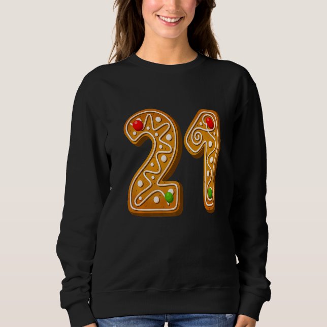 21 Niedliche Hauptstadt Weihnachts-Cookie Alphabet Sweatshirt (Vorderseite)