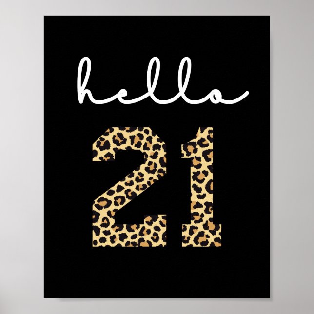 21 | Niedlicher 21. Geburtstagskäfigdruck Poster (Vorne)