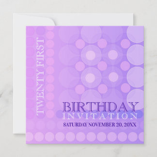 21. Pink+Lilac Funky Dots Muster Geburtstag Invita Einladung