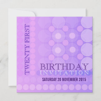 21. Pink+Lilac Funky Dots Muster Geburtstag Invita Einladung