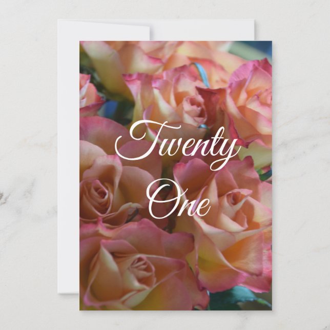 21. Rose 21. Geburtstagsfeier Party Einladung (Rückseite)