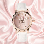 21. Rose Armbanduhr<br><div class="desc">Ein Geschenk zum 21. Geburtstag. Eine Hintergrundfarbe für den Farbverlauf in Rose. Name,  Datum hinzufügen</div>