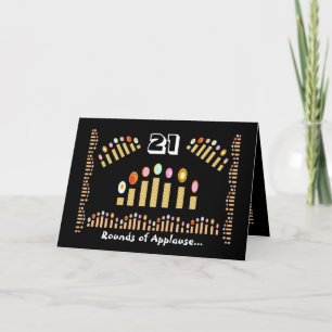 21 Runden Beifall Glückwunsch zum Geburtstag! Gold Karte
