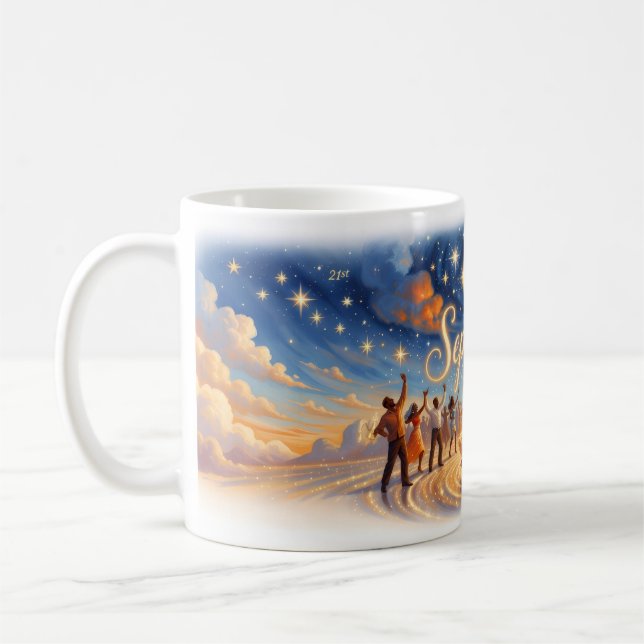 21. September — Traum-Mug mit Sternen-Tanzfläche Kaffeetasse (Links)