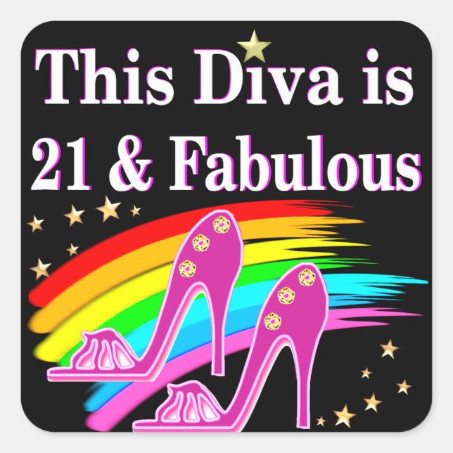 21. SHOE QUEEN QUADRATISCHER AUFKLEBER (Vorderseite)