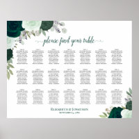 21 Tabelle Emerald Boho Blumenübersicht