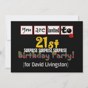 21. ÜBERRASCHUNG Geburtstags-Party Einladung