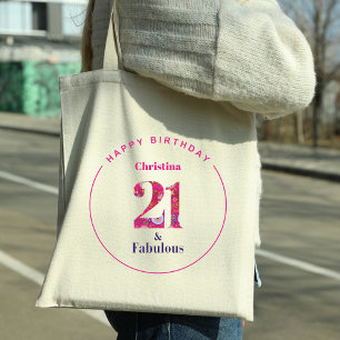 21 und fabulous 21. Geburtstagsgeschenk Tragetasche
