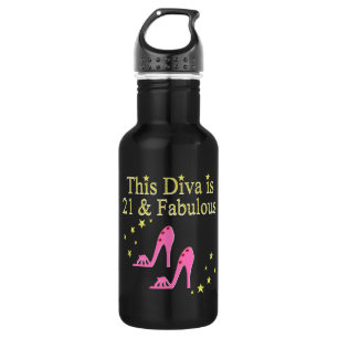 21 UND FABULOUS PINK SHOE QUEEN DESIGN TRINKFLASCHE