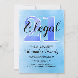 21 und Legal Blaue Einladung