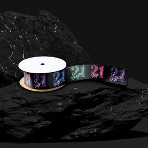 21 und Rechts   21. Birthday Chic Glitzer Satinband