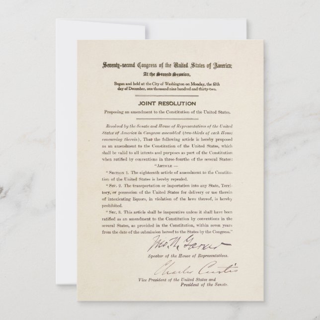 21. Verfassungsänderung - Verbot beenden (Vorderseite)