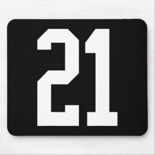 #21 White Number 21 Halloween-Cos im Sportfanganst Mousepad