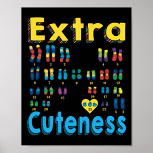 21 XX Extra Chromosom Girl World Down Syndrome Da Poster