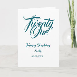 21st birthday add name date year blue template thi karte