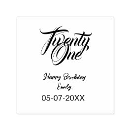 21st birthday add name date year blue template thi permastempel