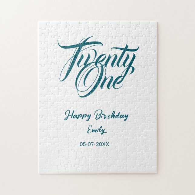 21st birthday add name date year blue template thi puzzle (Vertikal)