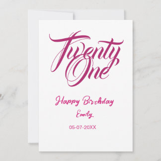 21st birthday add name date year pink template thi einladung