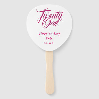 21st birthday add name date year pink template thi fächer