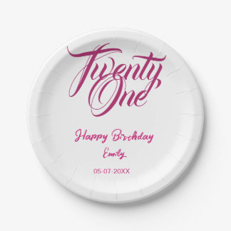 21st birthday add name date year pink template thi pappteller