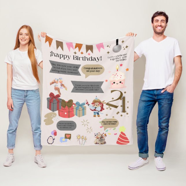 "21st birthday blanket. Woman" Fleecedecke (Beispiel)