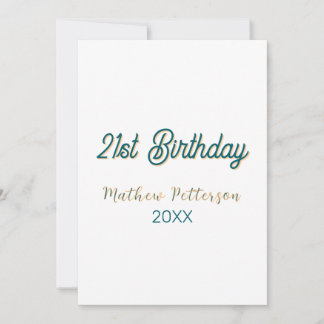 21st birthday blue orange stylish boho retro name  einladung