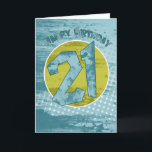 21St Birthday Card - Modern Grunge Geburtstagskart Karte<br><div class="desc">21St Birthday Card - Modern Grunge Geburtstagskarte</div>