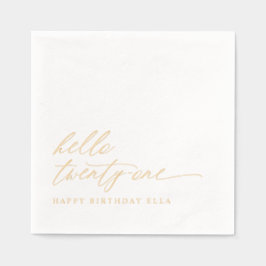 21st Birthday Party Modern Elegant Gold Servietten Mit Folie