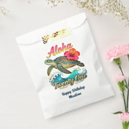 21st Birthday Personalized Tropical Sea Turtle Geschenktütchen