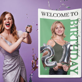 21st Birthday Photo college Party Banner