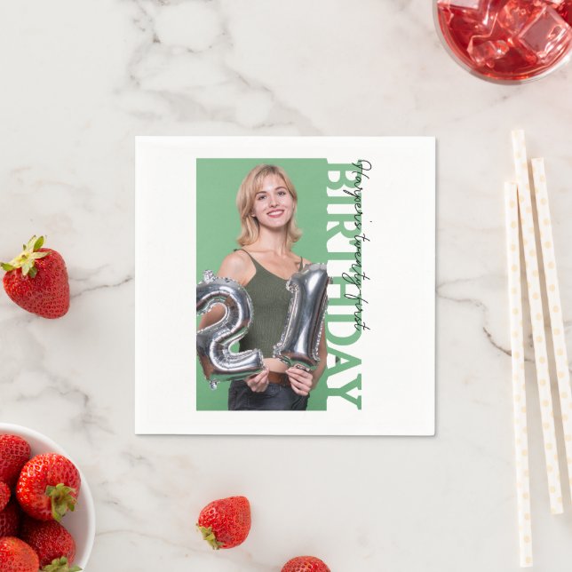 21st Birthday Photo college Party  Serviette (Beispiel)