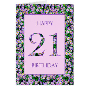 21st Birthday Purple Daisies