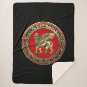 [220] Assyrian Winged Lion - Gold Lamassu Sherpadecke