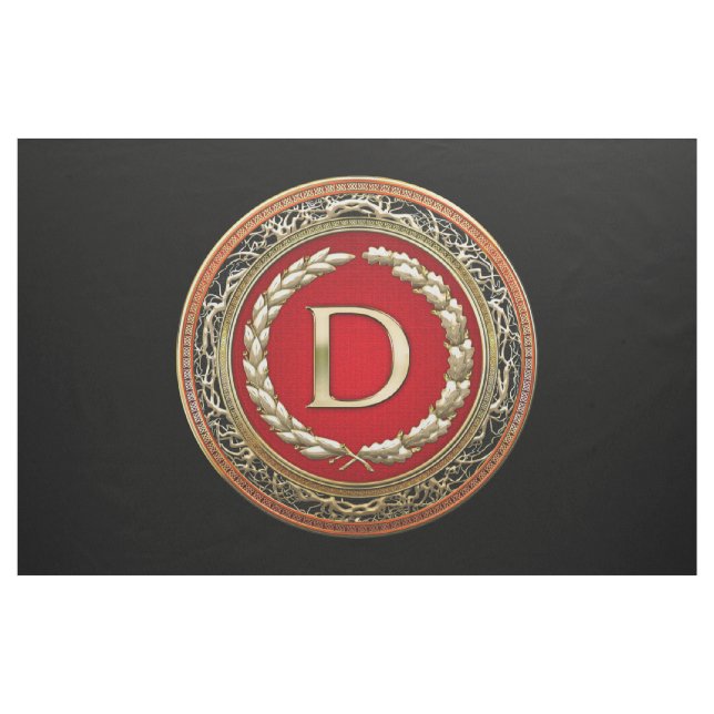 [220] "d-" GoldVintages Monogramm Stoff (Yard (91,4 cm))