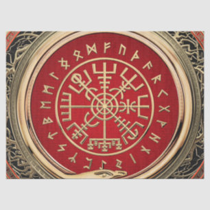 [220] Vegvisir - Viking Gold Magic Runic Compass Seidenpapier